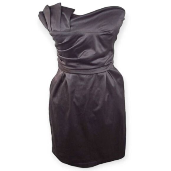 POMPOUS GIRLY PURPLE/GRAY STRAPLESS SATIN DRESS SZ.11 EUC. - Picture 1 of 7